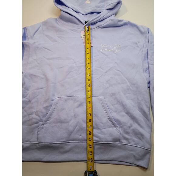 Wild Fable Light Blue Relaxed Fit Pullover Hoodie with Heart - Picture 4 of 7